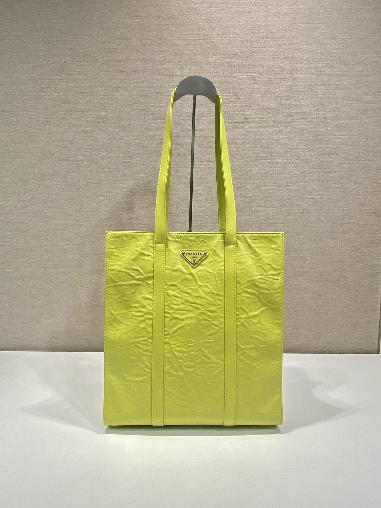 Pra*a small antique nappa leather tote