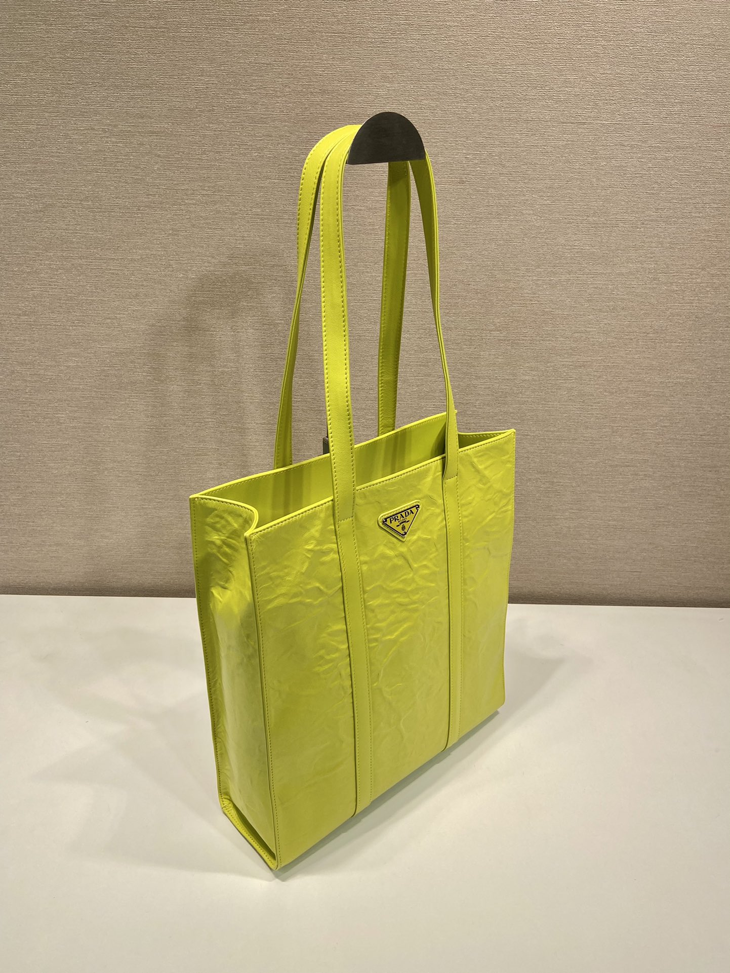 Pra*a small antique nappa leather tote