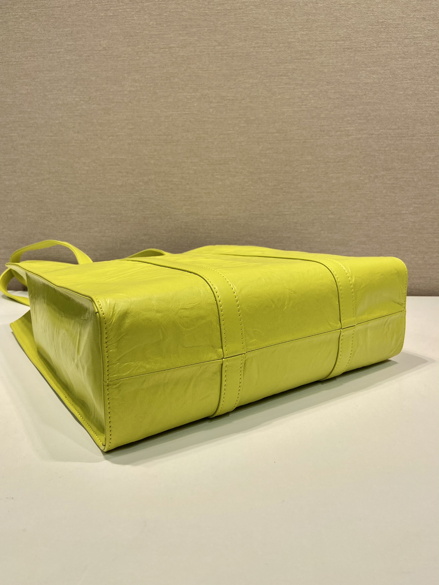 Pra*a small antique nappa leather tote