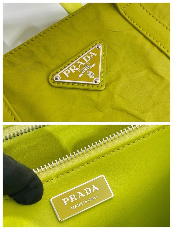 Pra*a small antique nappa leather tote