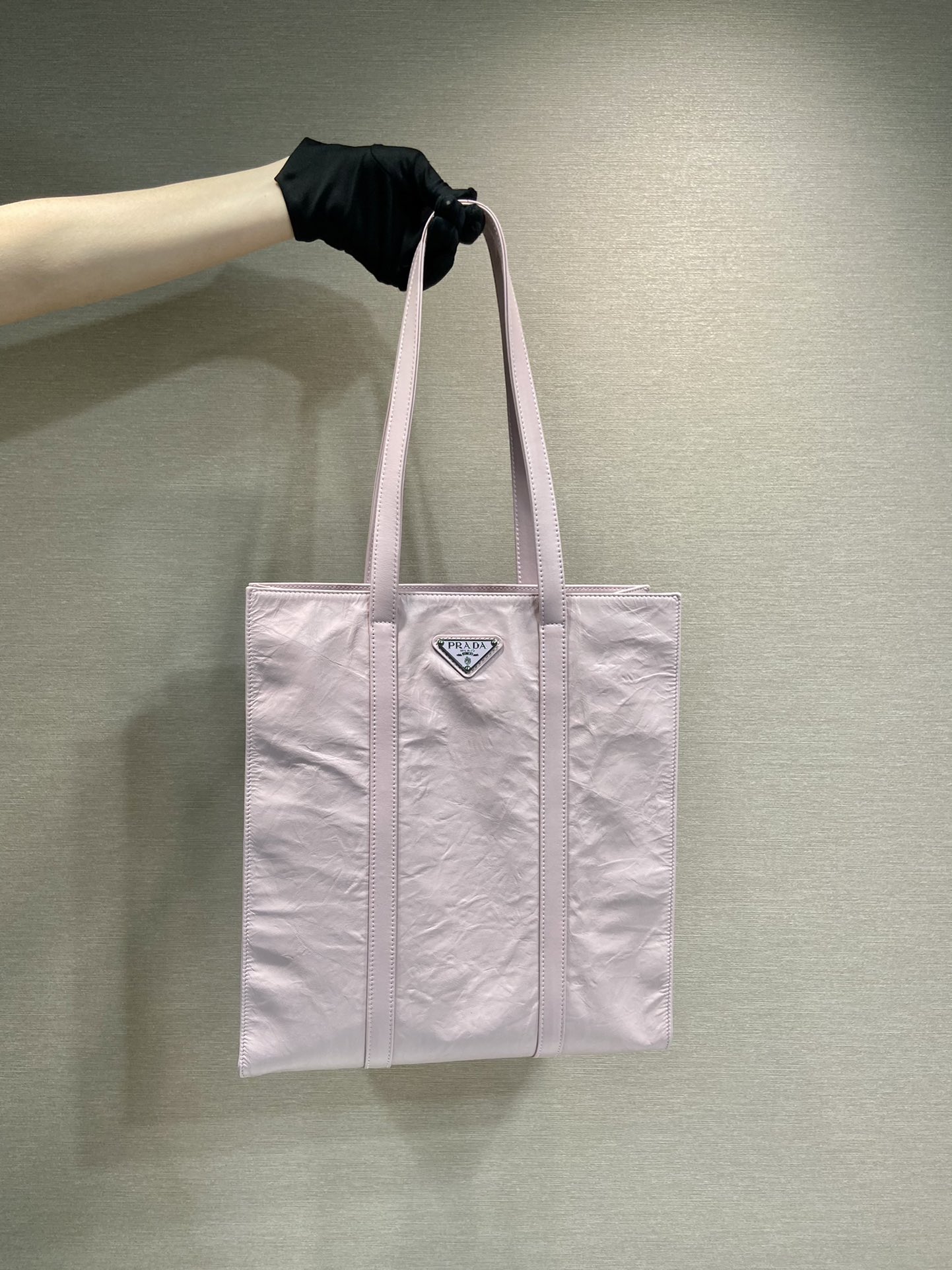 Pra*a small antique nappa leather tote
