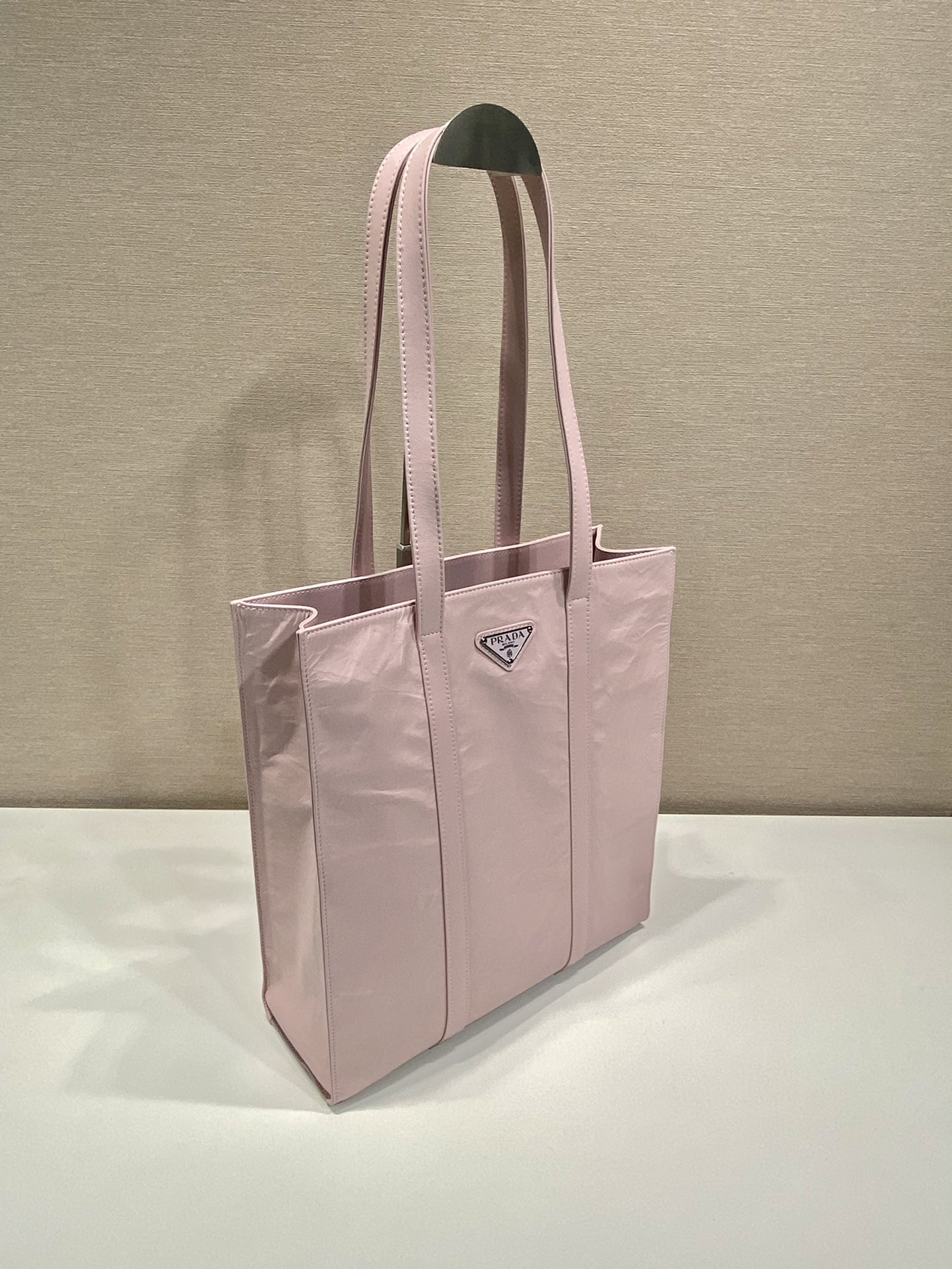 Pra*a small antique nappa leather tote