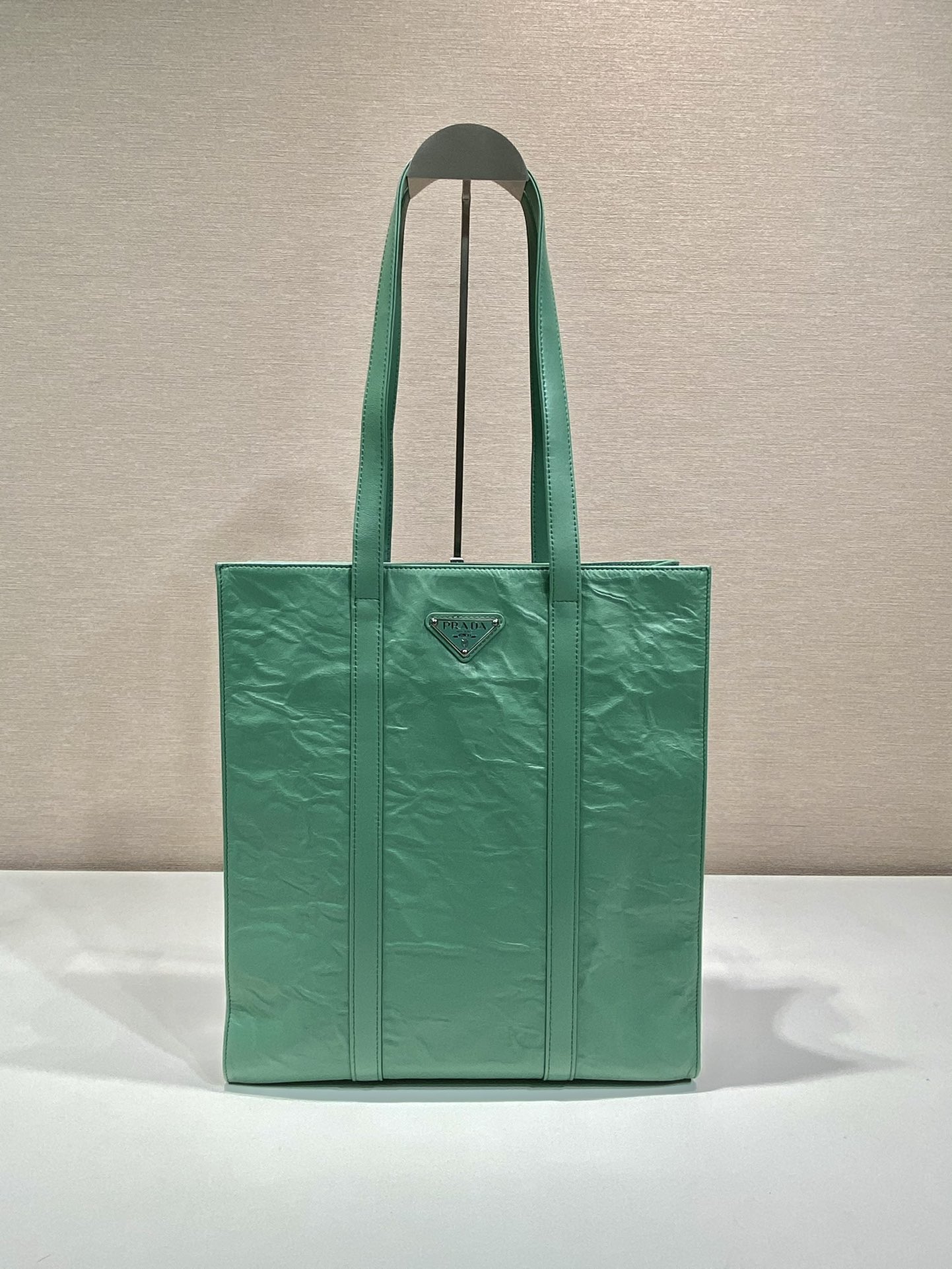 Pra*a small antique nappa leather tote