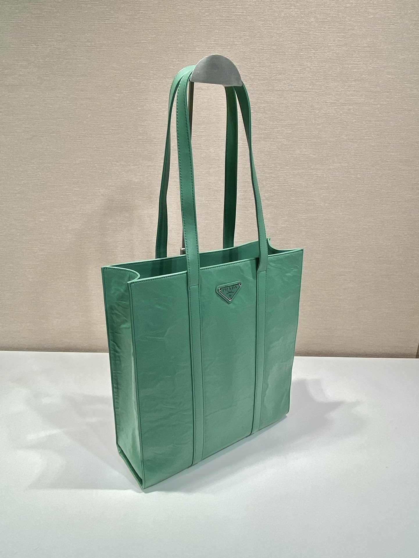 Pra*a small antique nappa leather tote