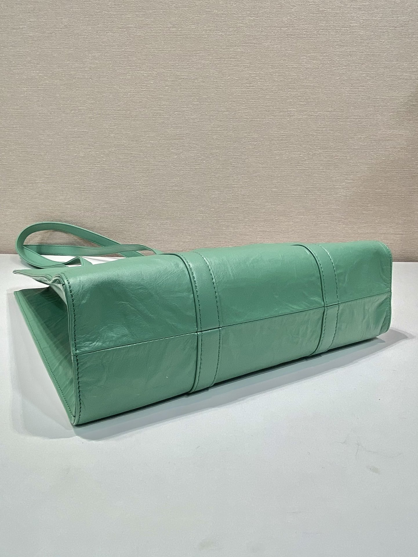 Pra*a small antique nappa leather tote