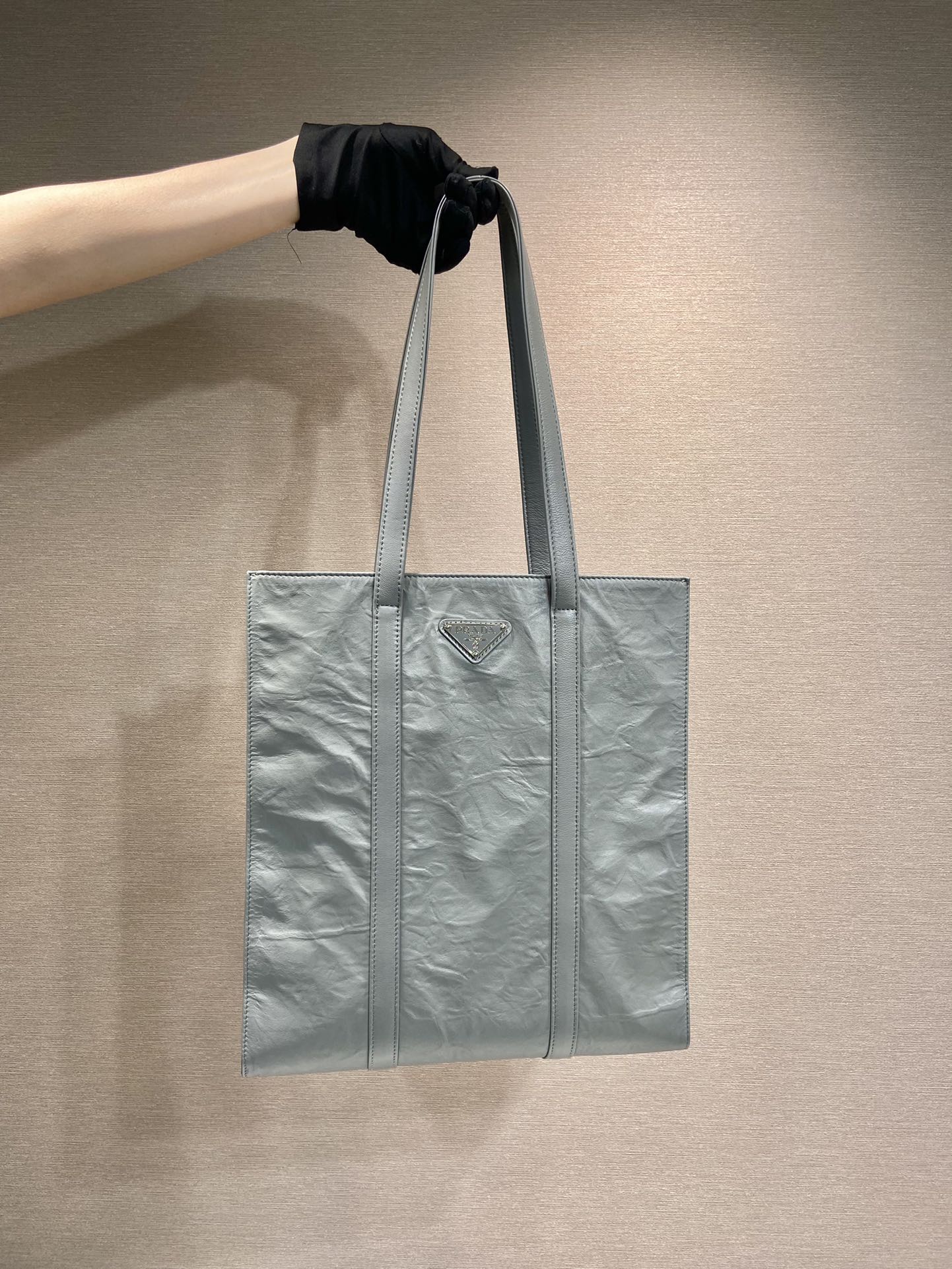 Pra*a small antique nappa leather tote