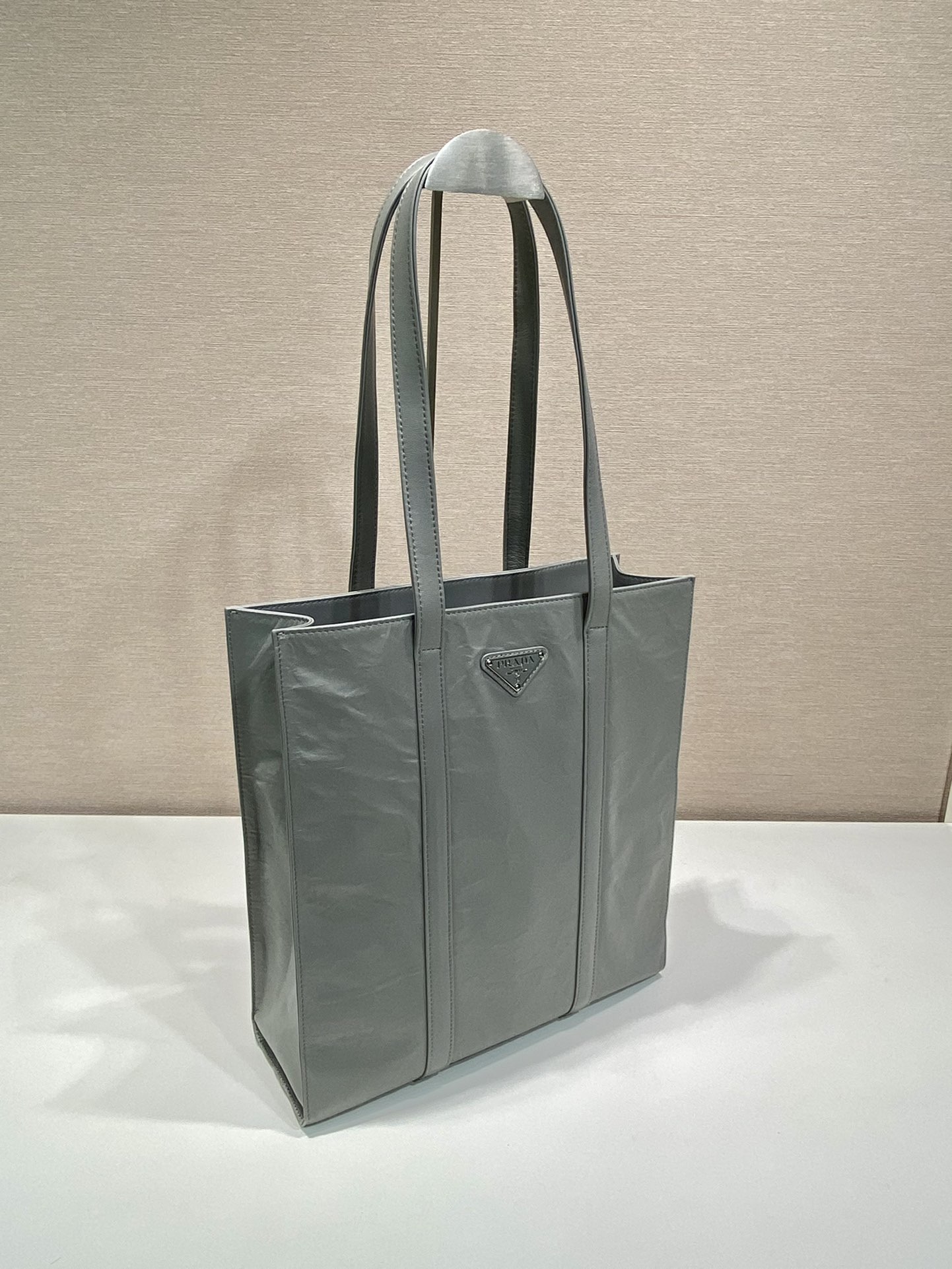 Pra*a small antique nappa leather tote