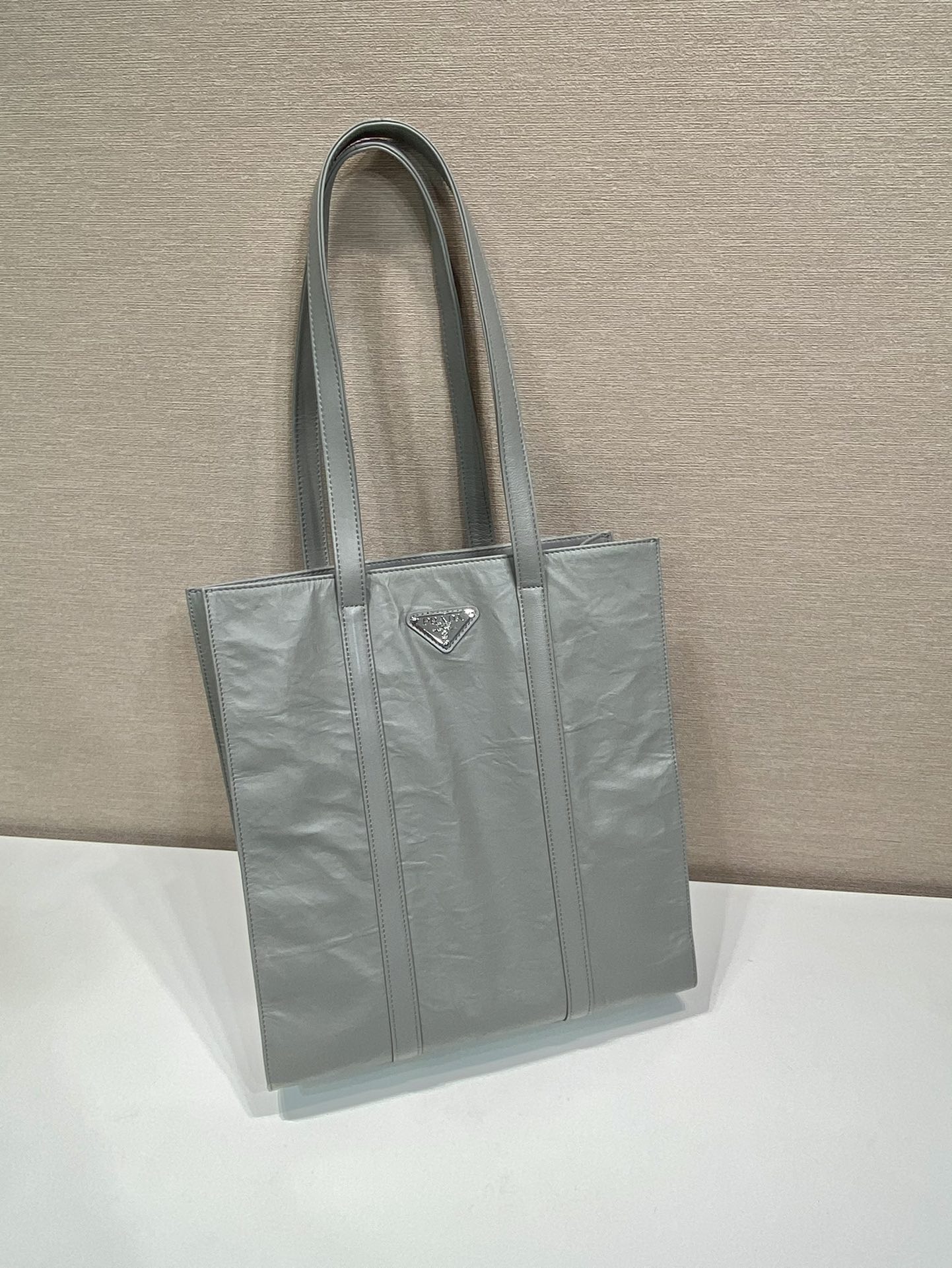 Pra*a small antique nappa leather tote