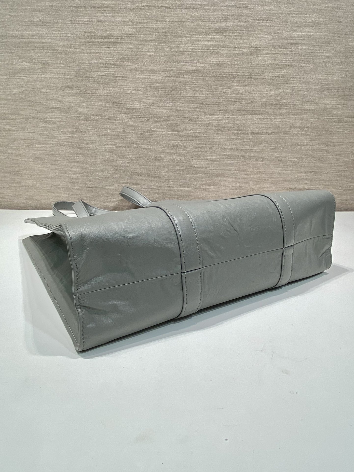 Pra*a small antique nappa leather tote