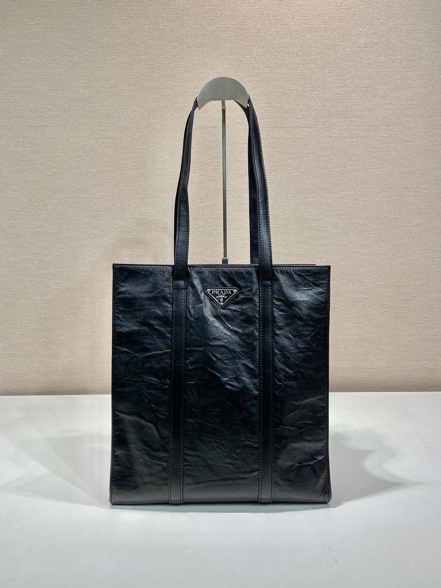 Pra*a small antique nappa leather tote