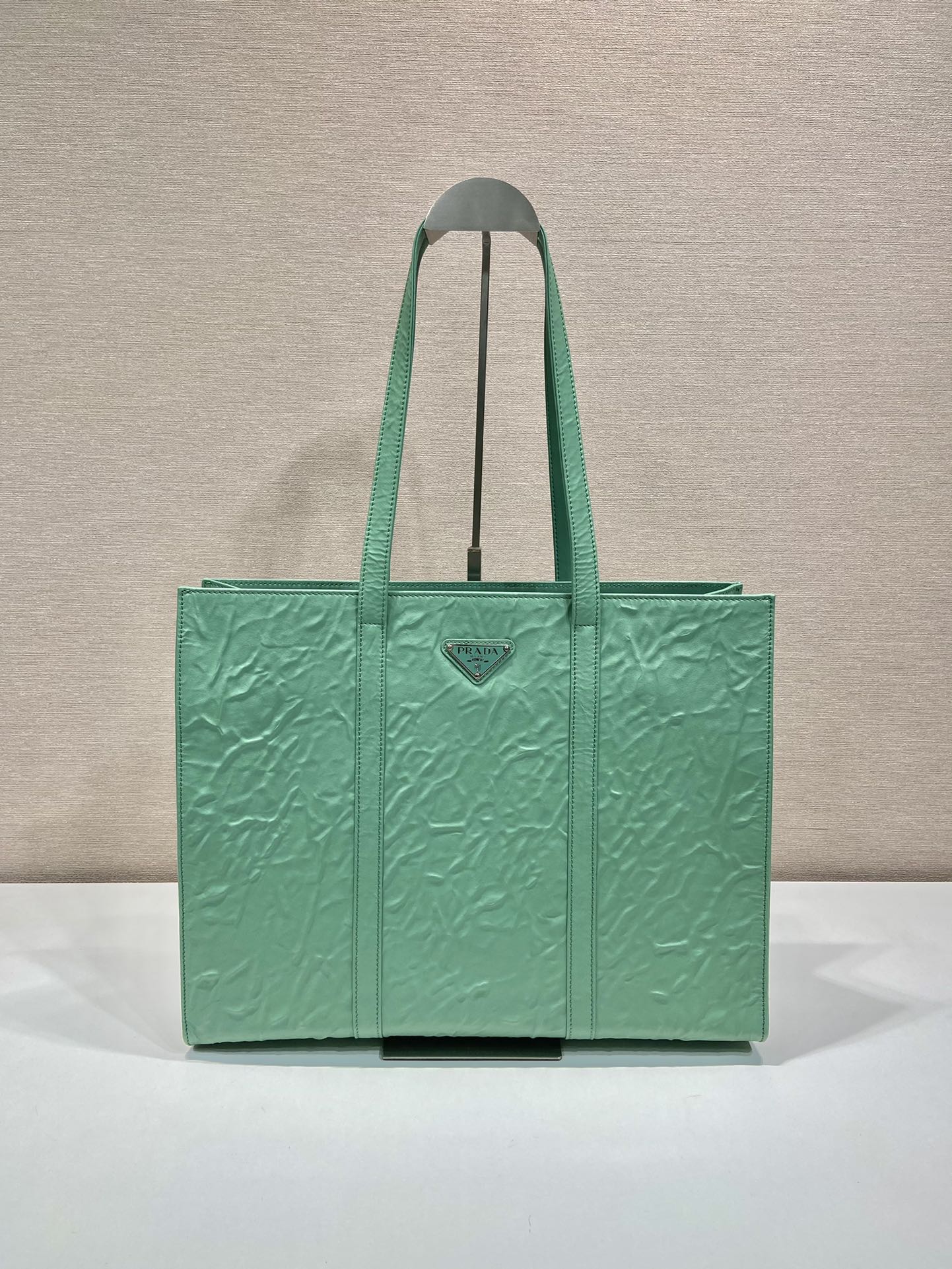 Pra*a large antique nappa leather tote