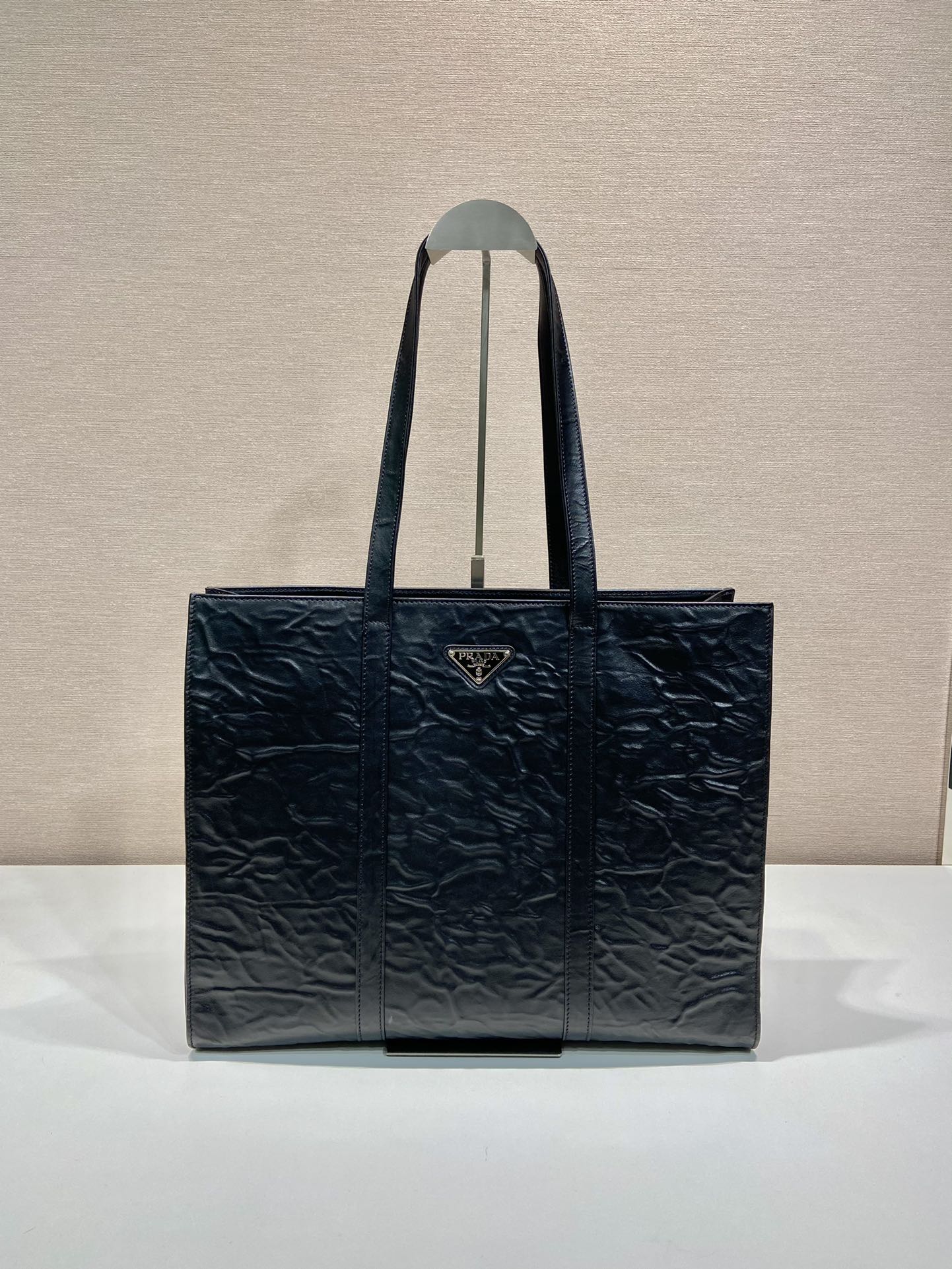 Pra*a large antique nappa leather tote