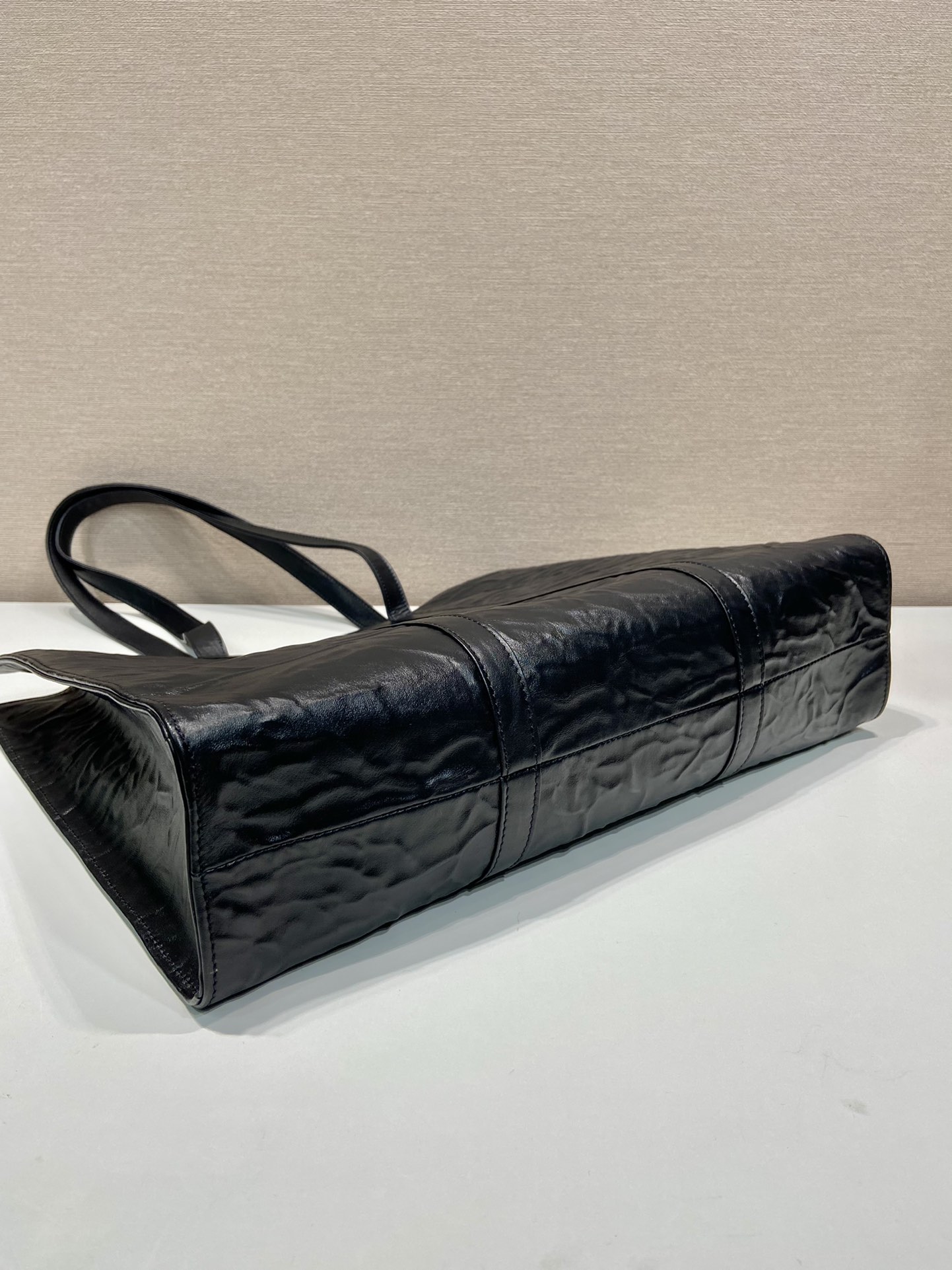 Pra*a large antique nappa leather tote