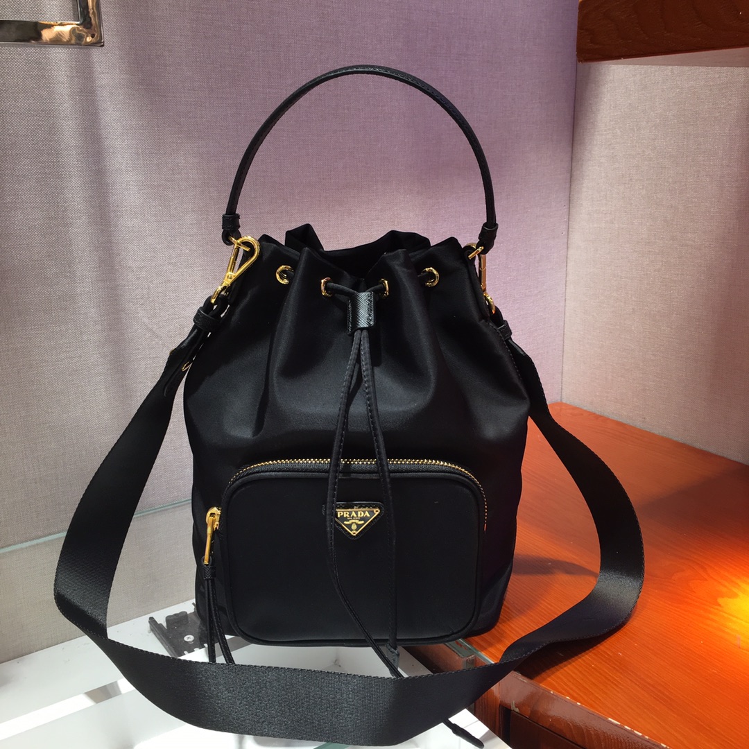 Pra*a jacquard drawstring shoulder bag