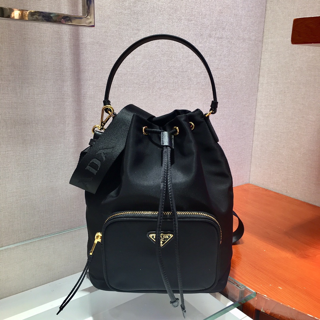 Pra*a jacquard drawstring shoulder bag