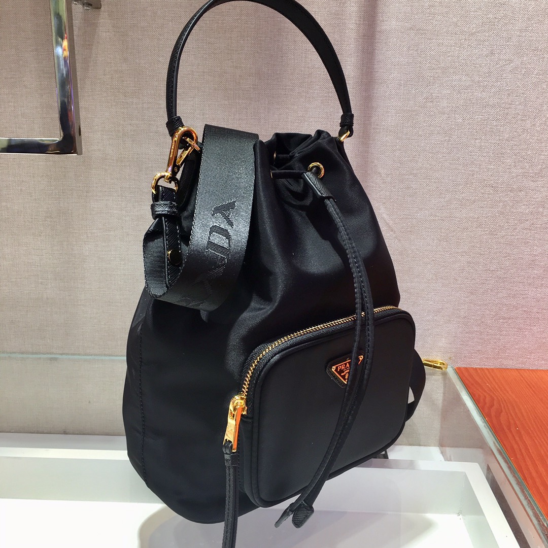 Pra*a jacquard drawstring shoulder bag