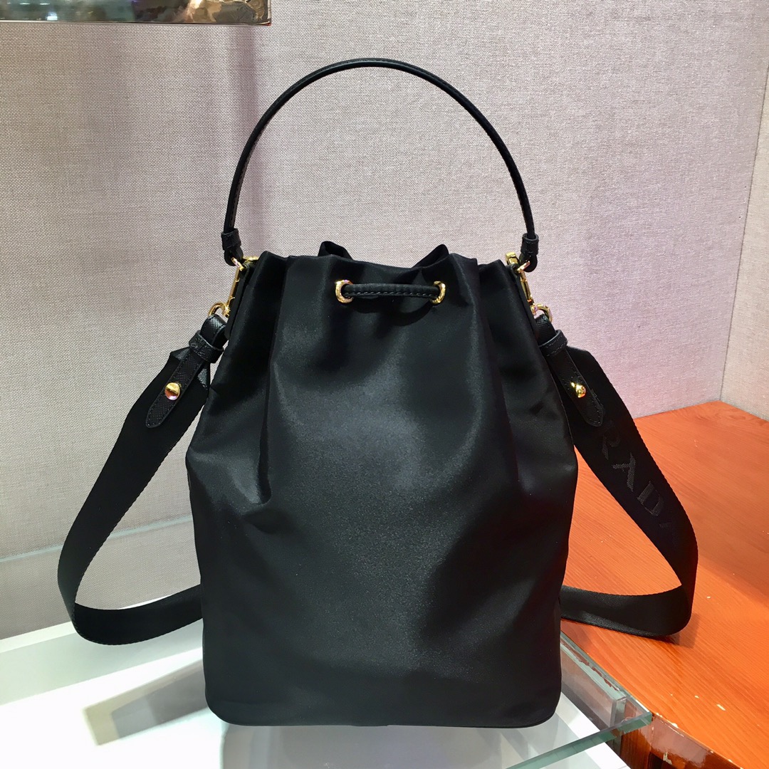 Pra*a jacquard drawstring shoulder bag