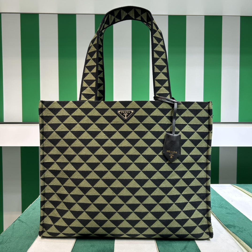 Pra*a symbole bag in embroidered fabric