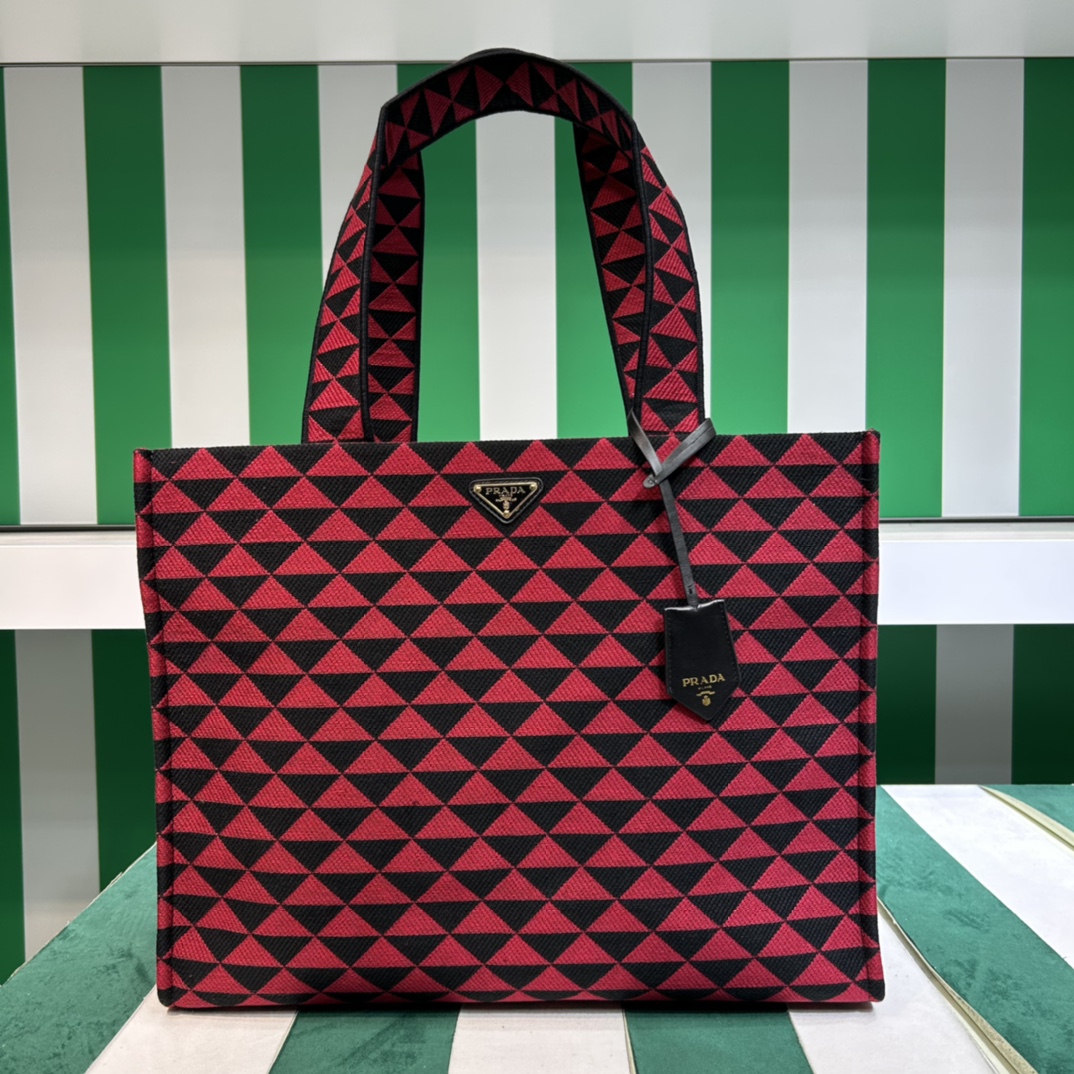 Pra*a symbole bag in embroidered fabric