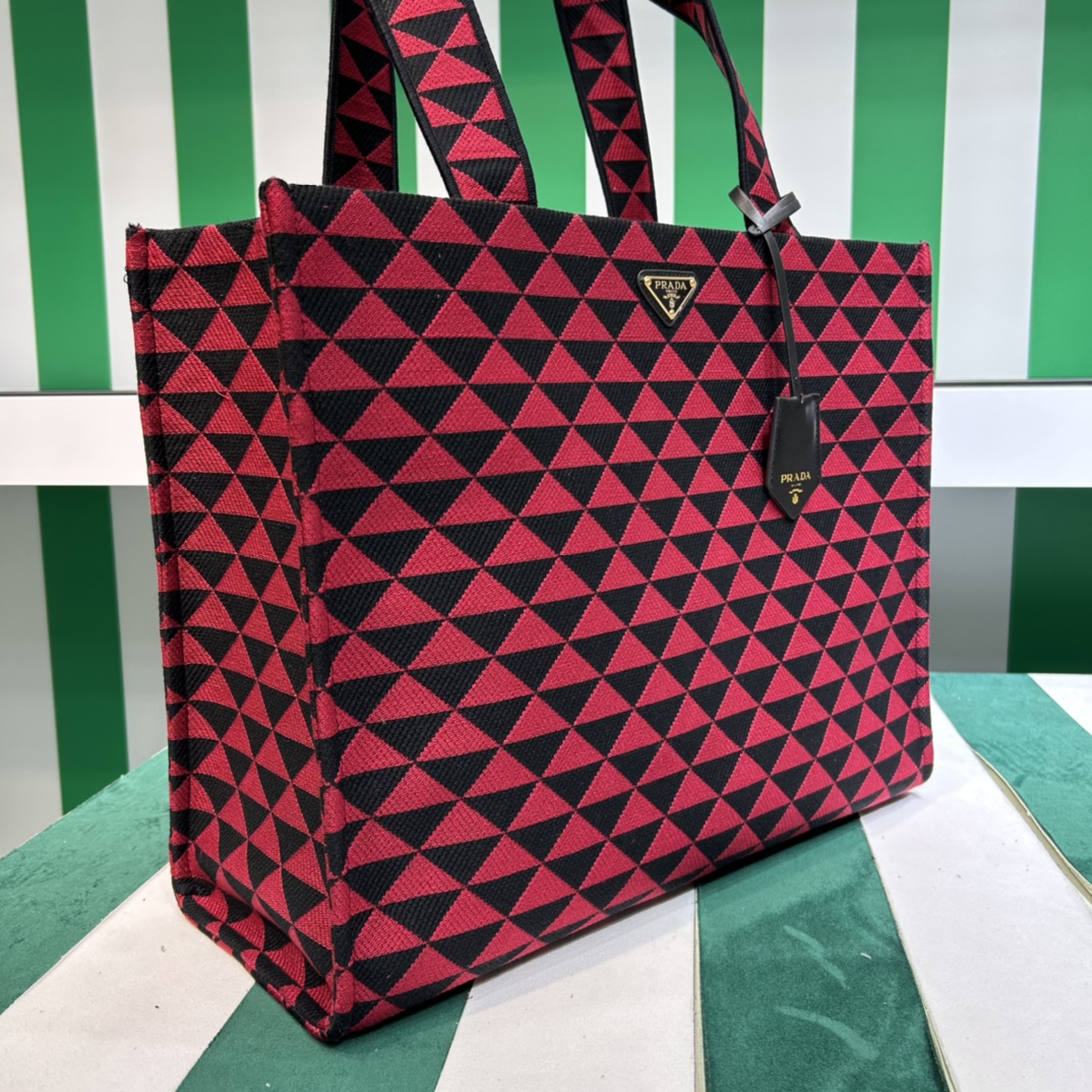 Pra*a symbole bag in embroidered fabric