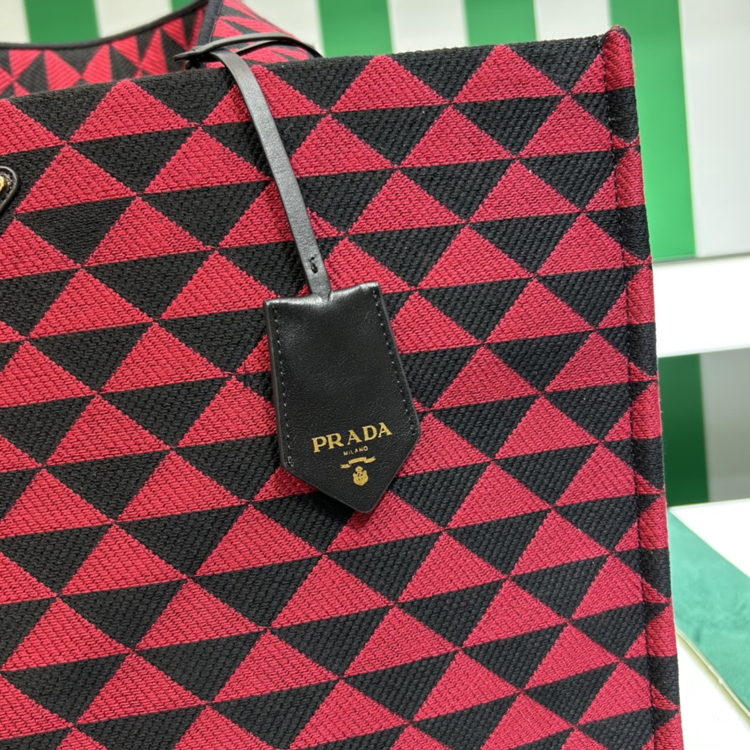 Pra*a symbole bag in embroidered fabric