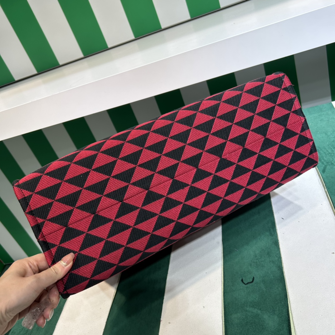 Pra*a symbole bag in embroidered fabric