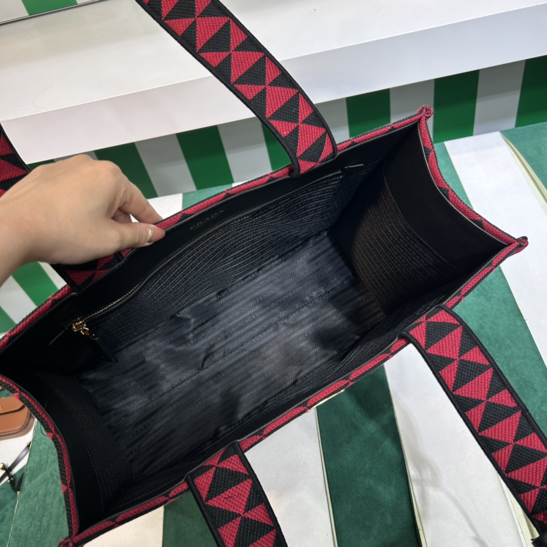 Pra*a symbole bag in embroidered fabric