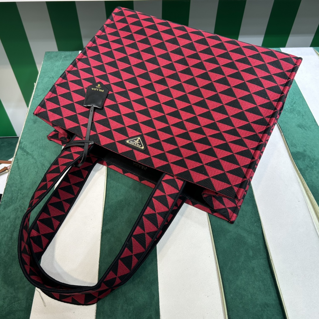 Pra*a symbole bag in embroidered fabric
