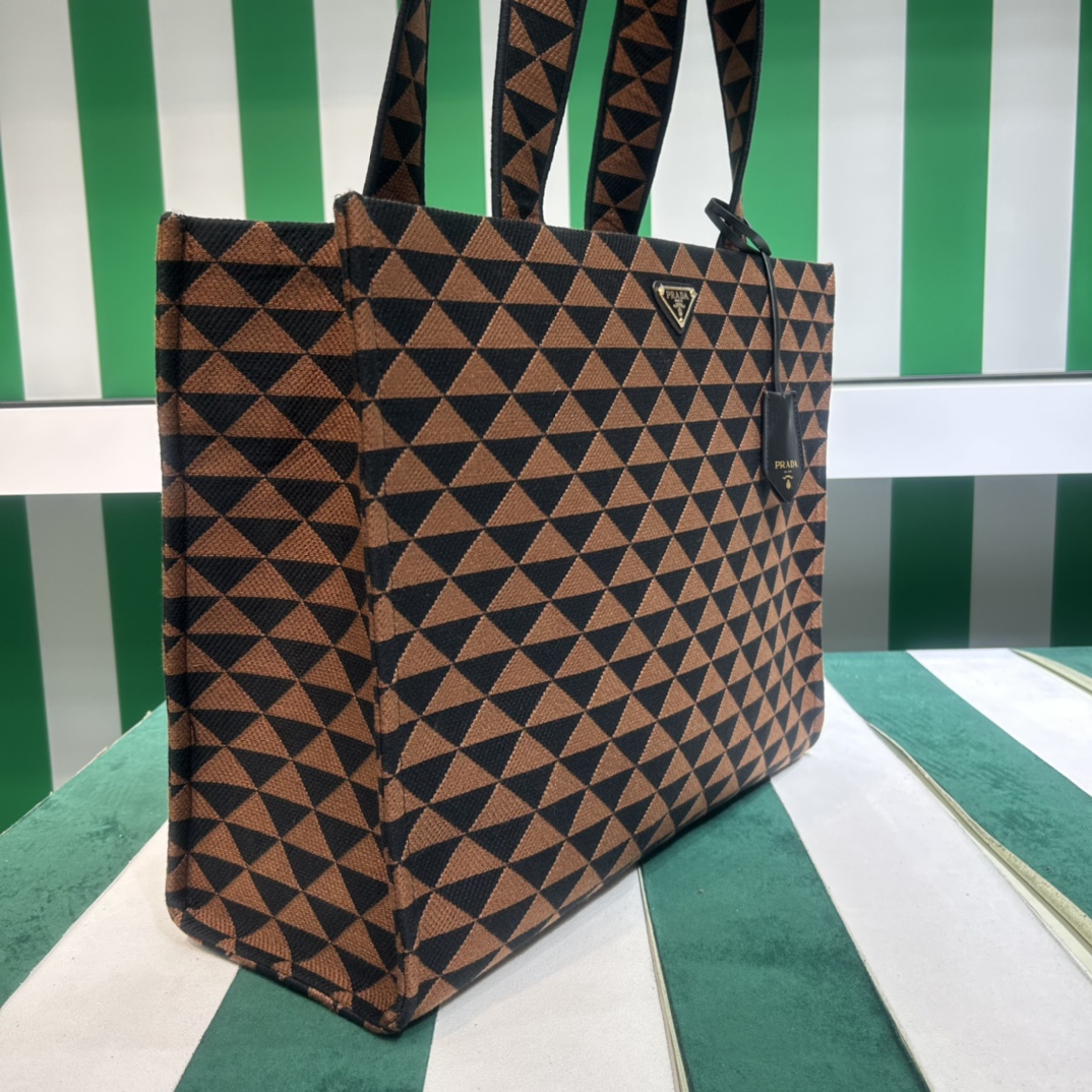 Pra*a symbole bag in embroidered fabric