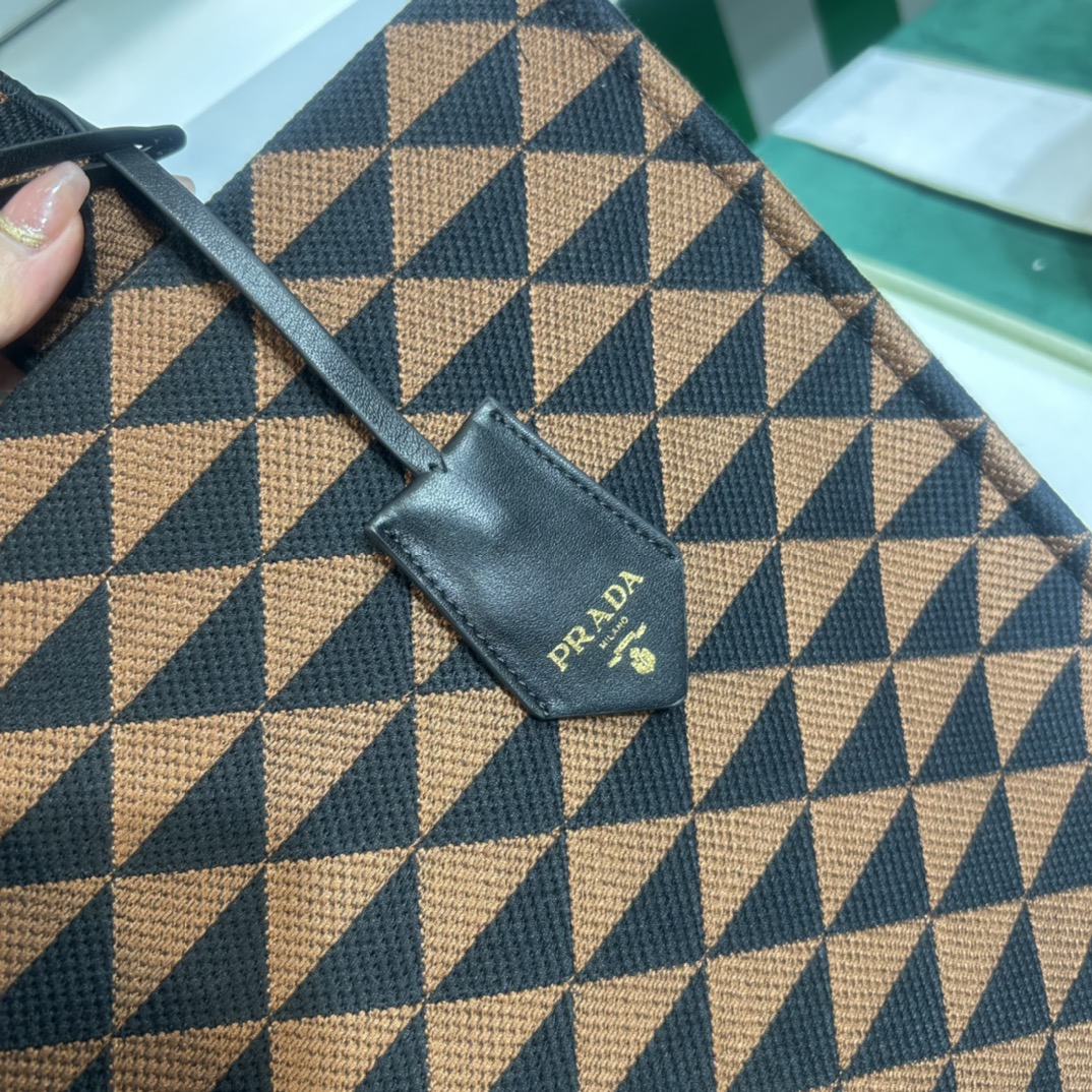 Pra*a symbole bag in embroidered fabric