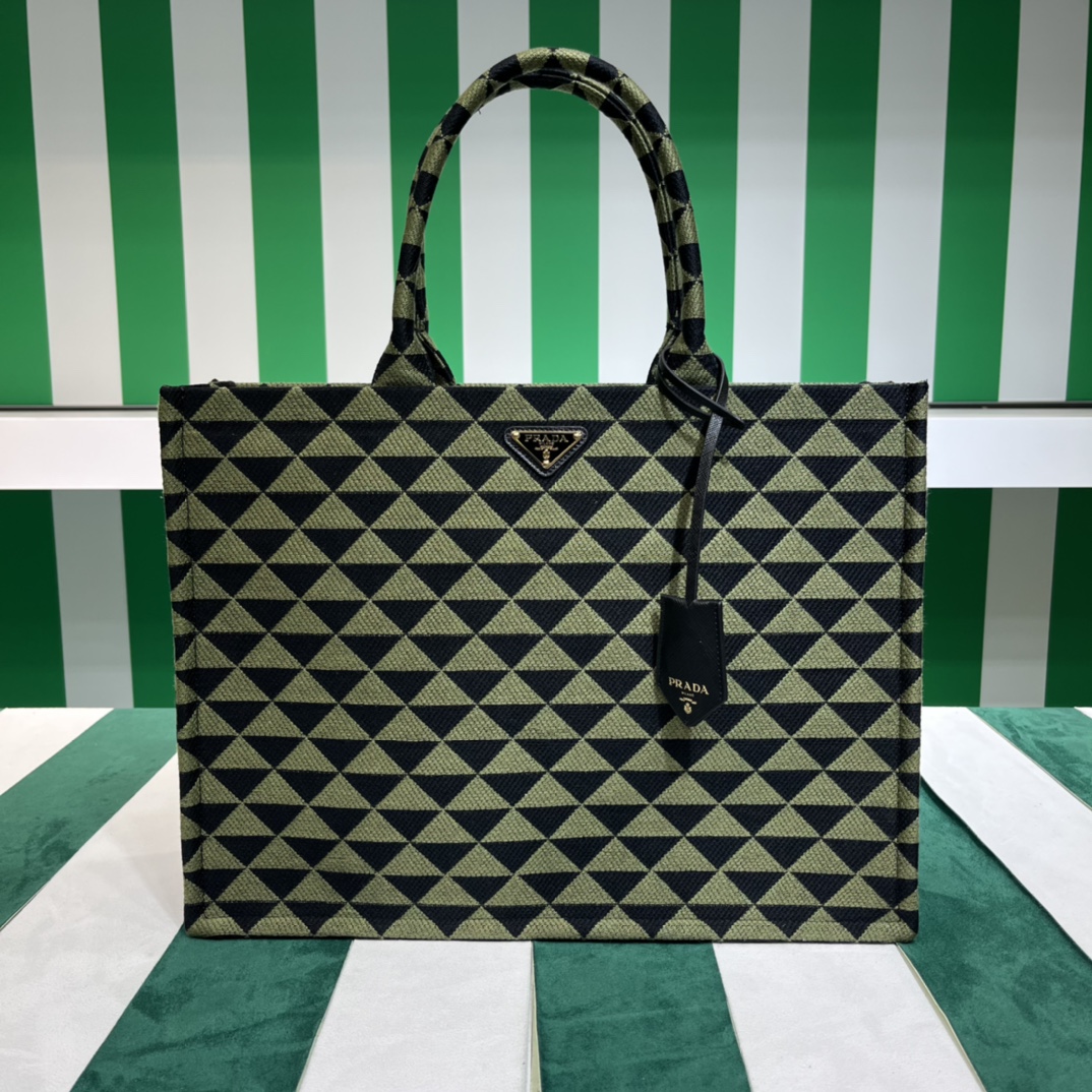 Pra*a symbole embroidered fabric tote bag