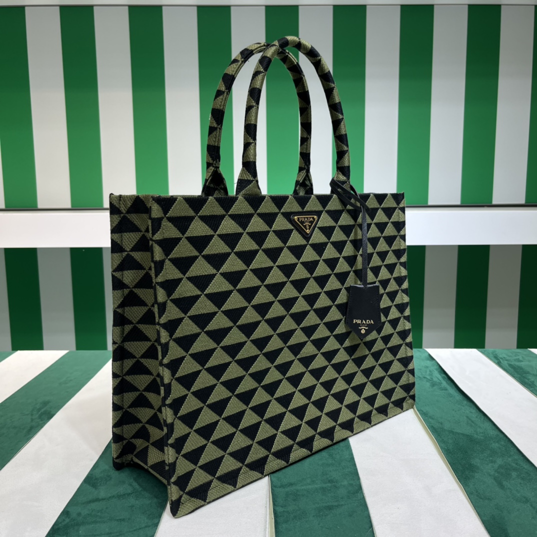 Pra*a symbole embroidered fabric tote bag
