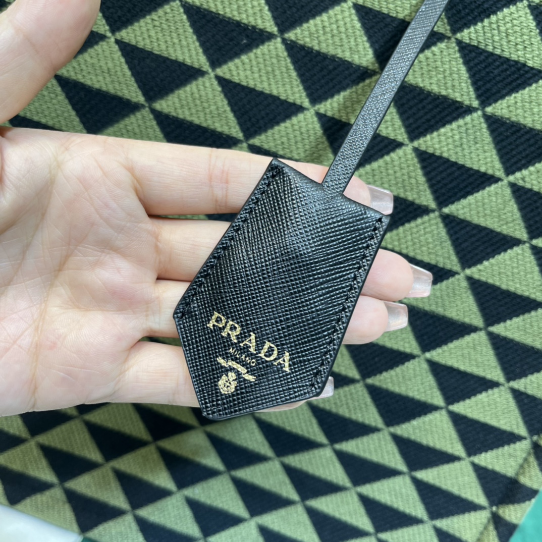Pra*a symbole embroidered fabric tote bag