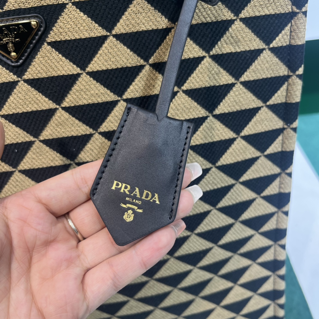 Pra*a symbole bag in embroidered fabric