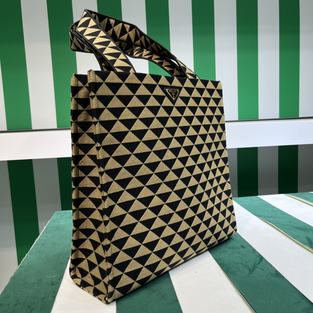 Pra*a symbole bag in embroidered fabric