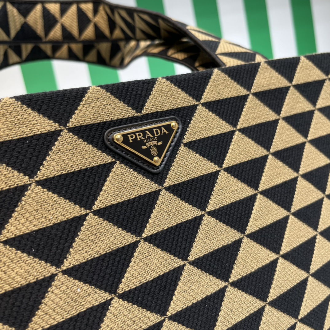 Pra*a symbole bag in embroidered fabric