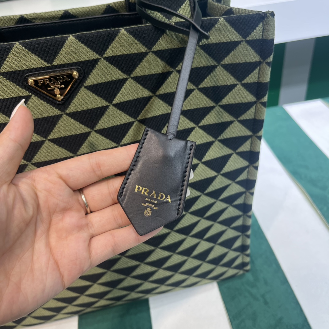 Pra*a symbole bag in embroidered fabric