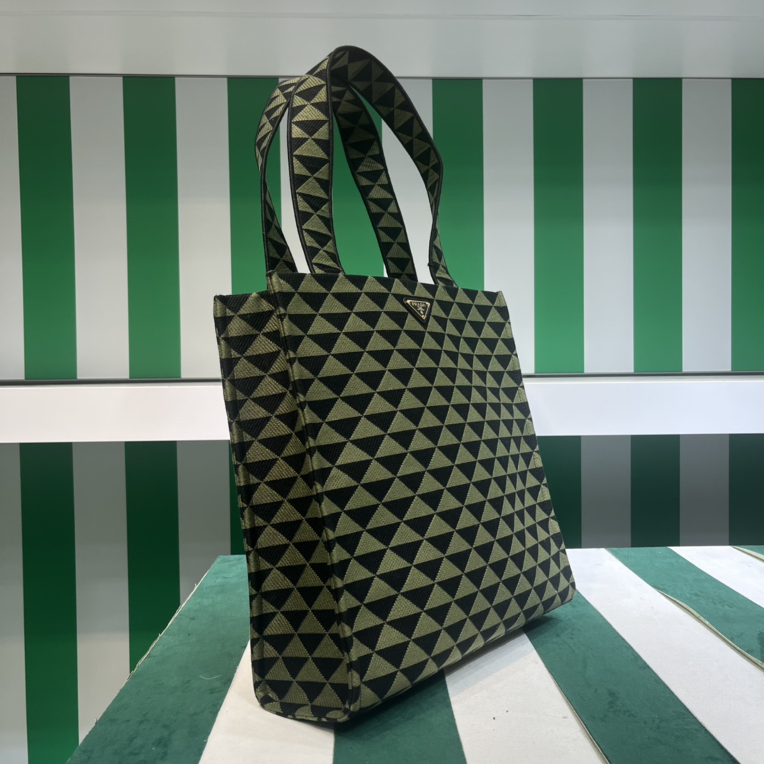 Pra*a symbole bag in embroidered fabric
