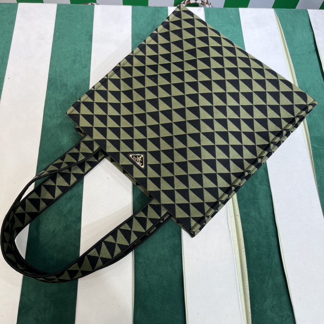 Pra*a symbole bag in embroidered fabric