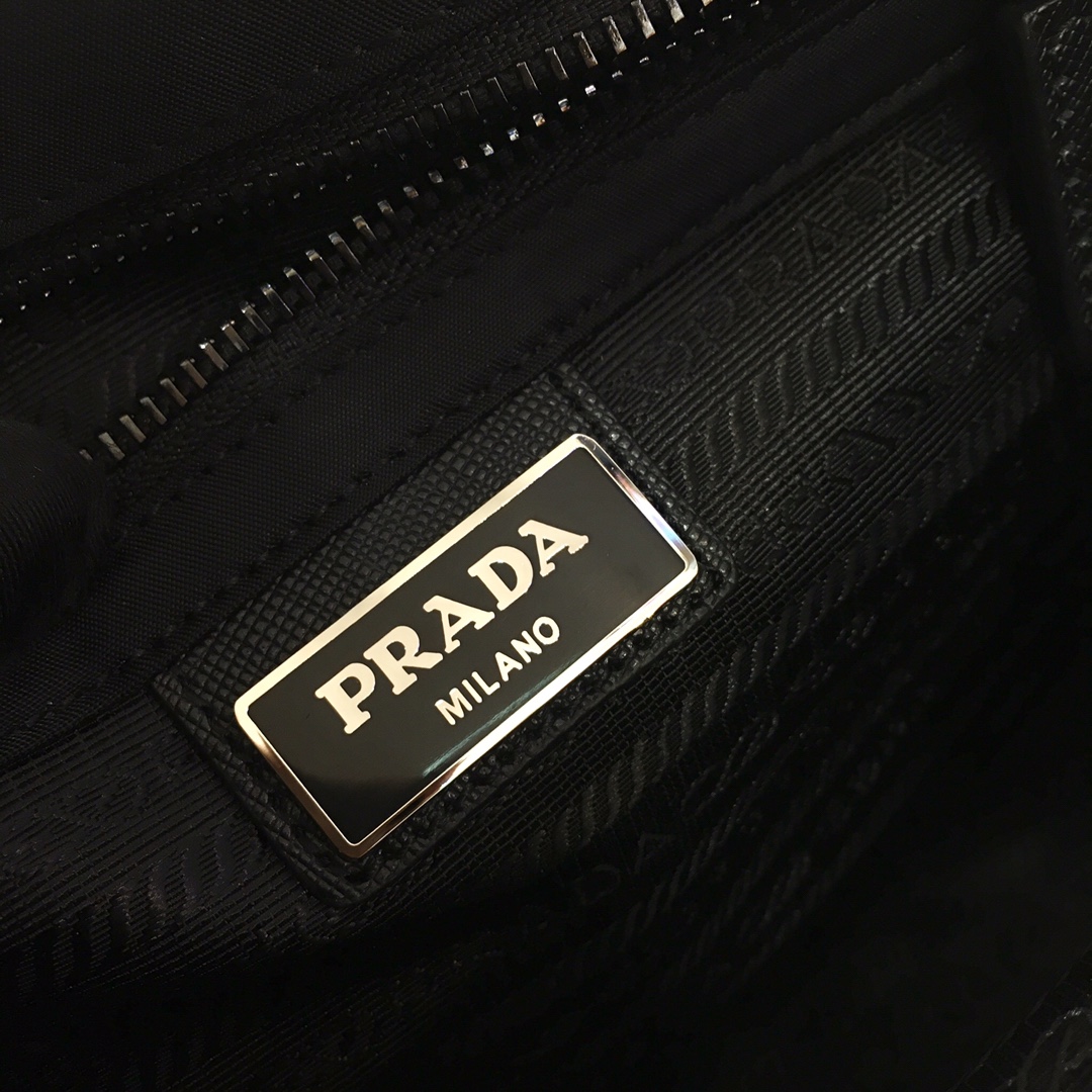 Pra*a re-nylon and saffiano leather shoulder bag