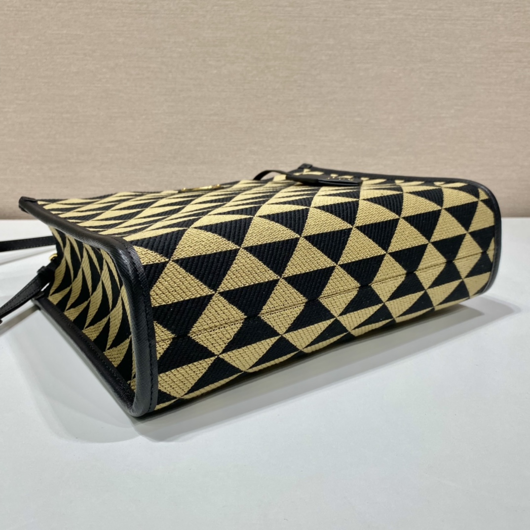 small Pra*a symbole embroidered fabric handbag