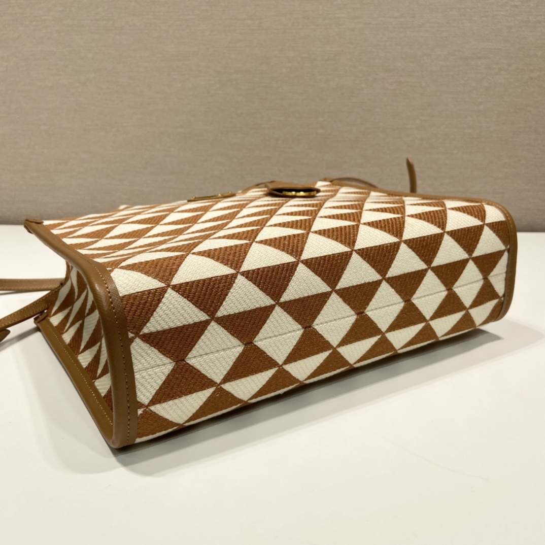 small Pra*a symbole embroidered fabric handbag