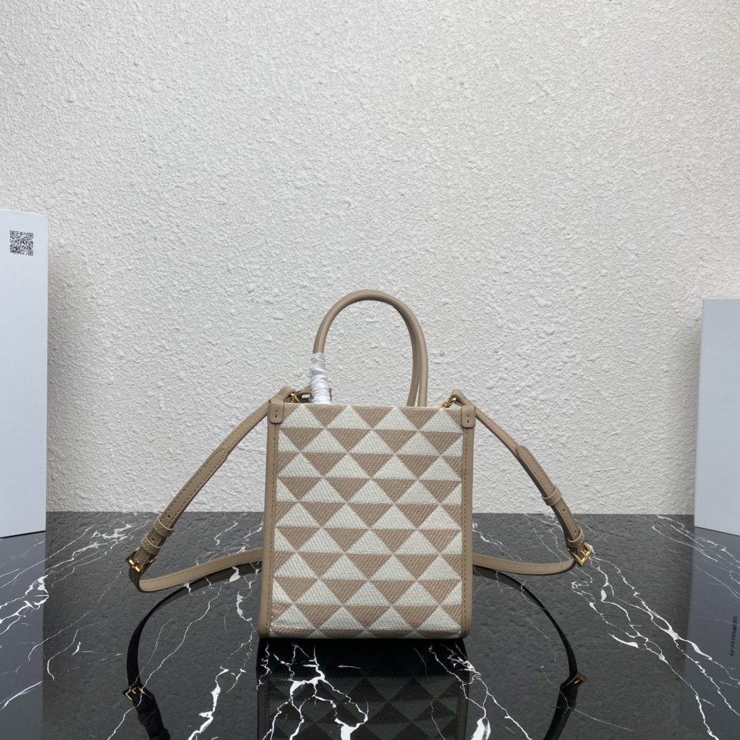 Pra*a symbole embroidered fabric mini bag
