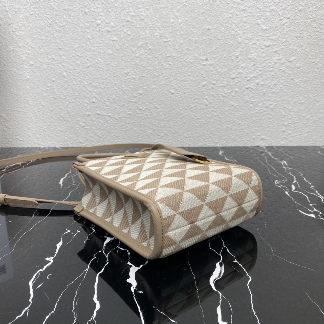 Pra*a symbole embroidered fabric mini bag