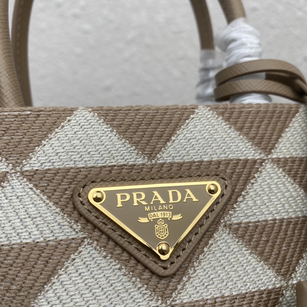 Pra*a symbole embroidered fabric mini bag