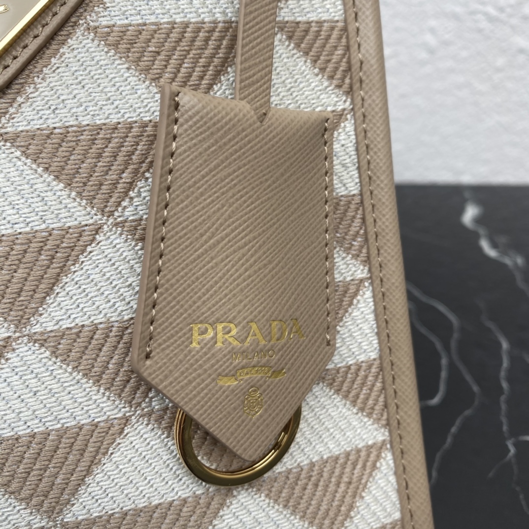 Pra*a symbole embroidered fabric mini bag
