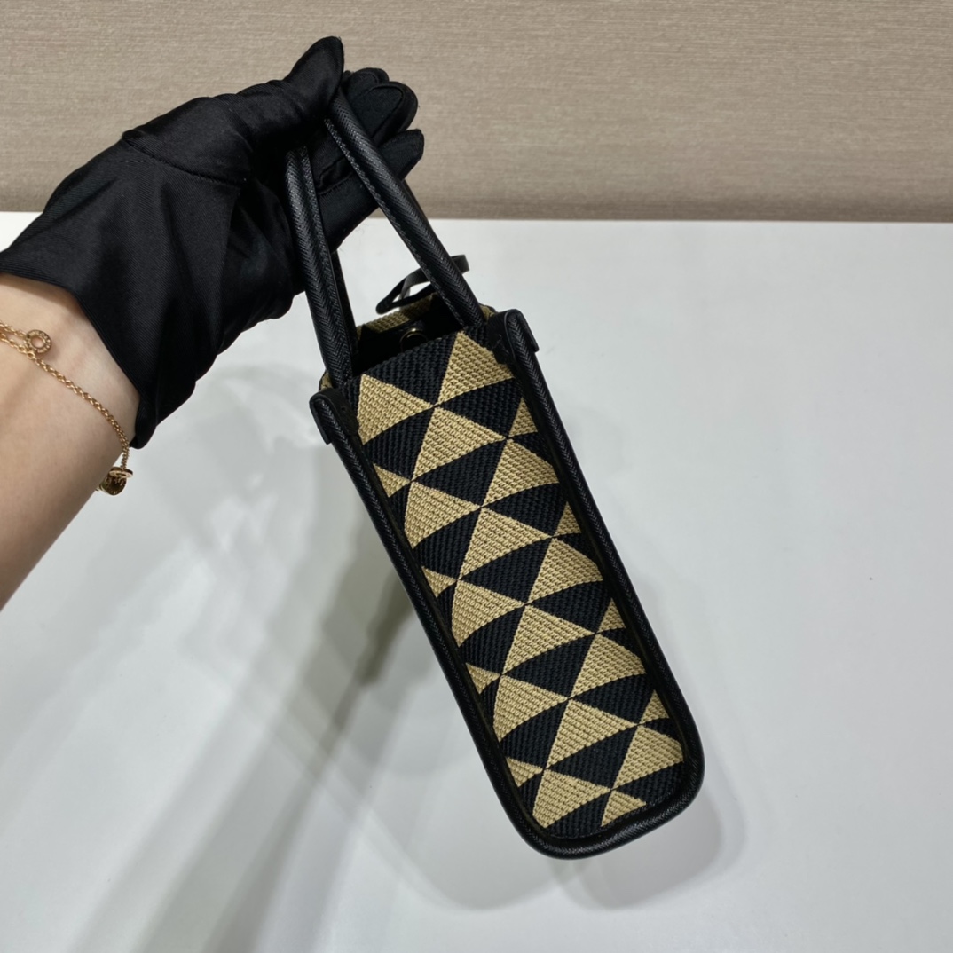 Pra*a symbole embroidered fabric mini bag