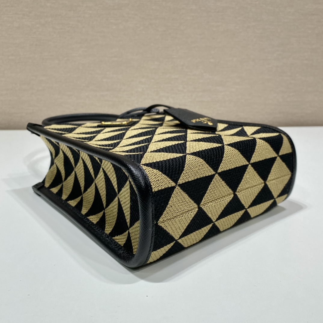 Pra*a symbole embroidered fabric mini bag