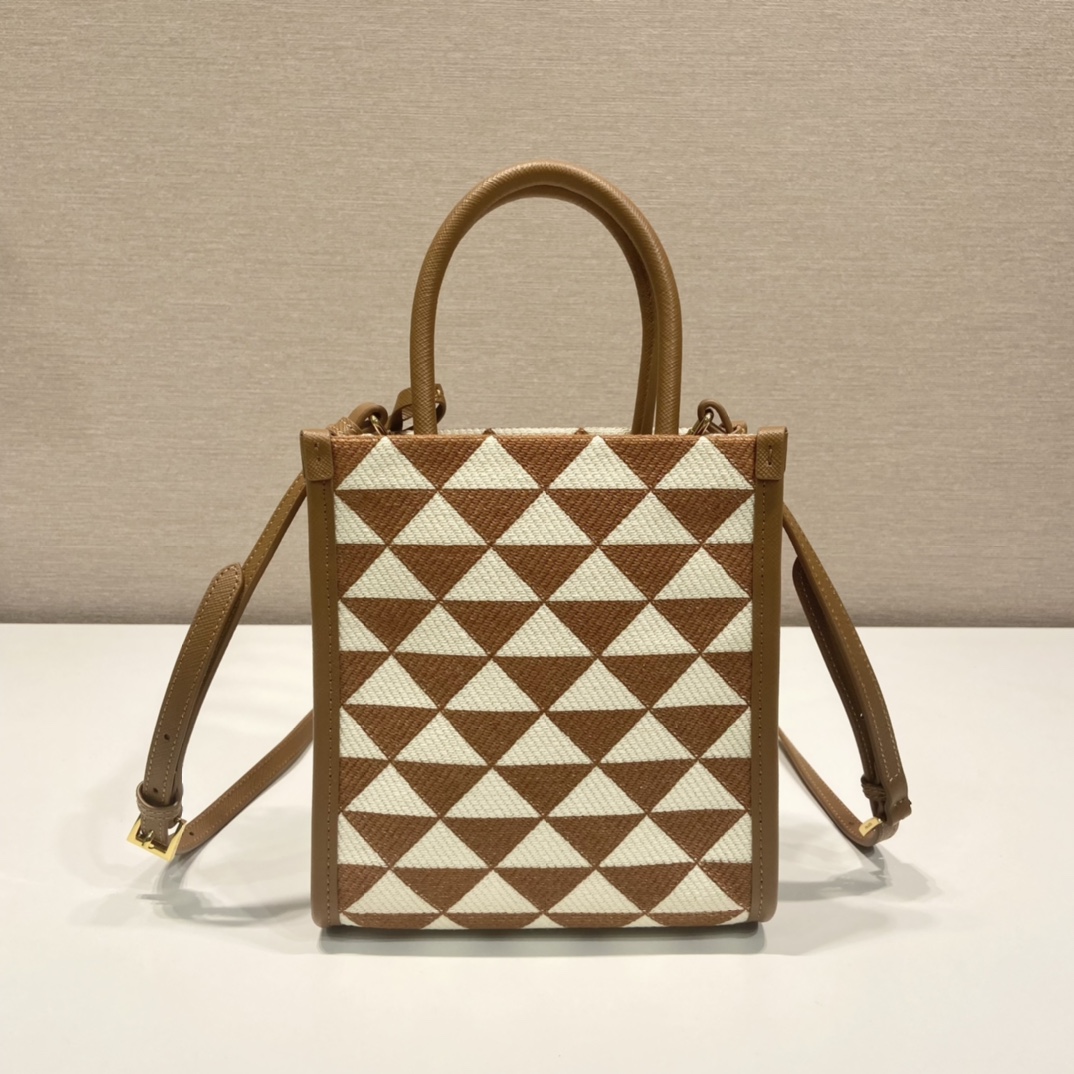 Pra*a symbole embroidered fabric mini bag