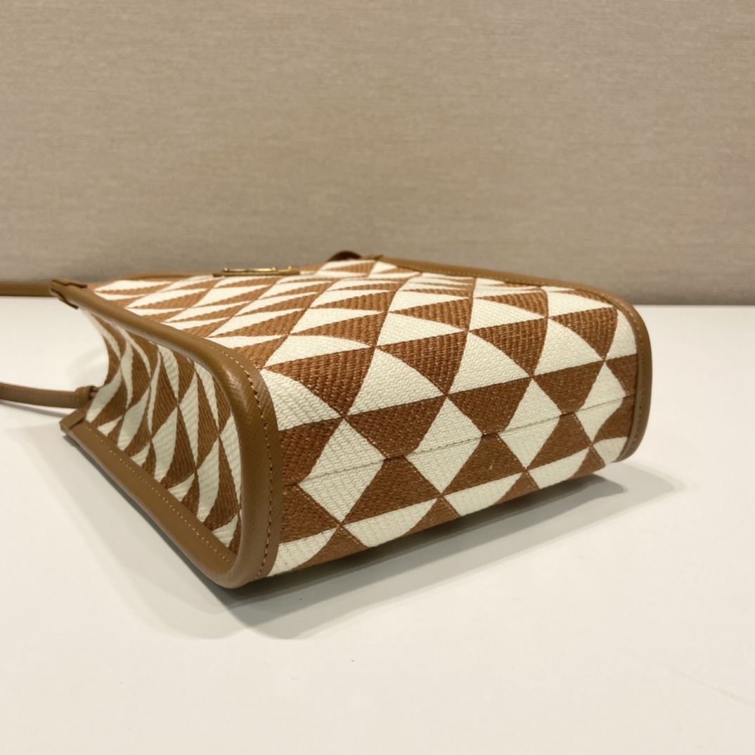 Pra*a symbole embroidered fabric mini bag